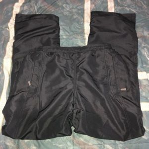 Black splash pants with zipper pockets